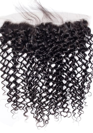 An image displaying an example of the Jet Black Tight Curly Frontal hair option.