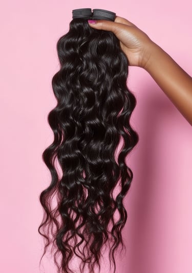 An image displaying an example of the Natural Brown Loose Curly Bundles hair option.
