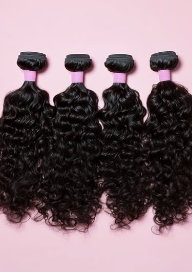 An image displaying an example of the Natural Brown Tight Curly Bundles hair option.
