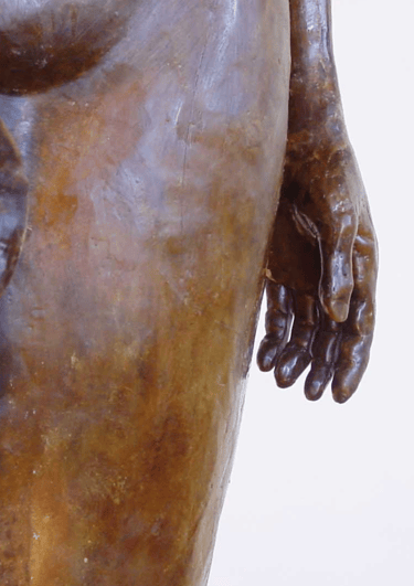 detail of wax hands