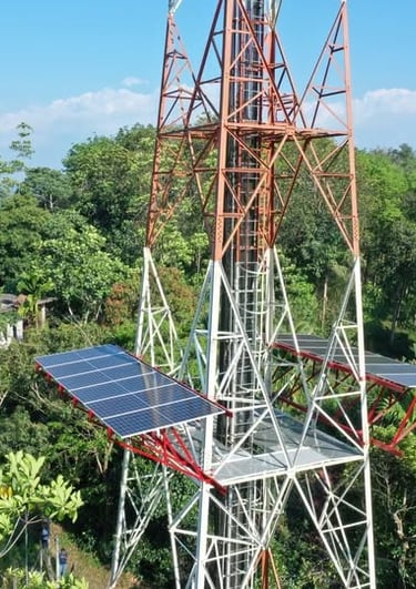 Pioneer Project of Solar PV Panels mounted using special structure on Cell Tower in Sri Lanka.