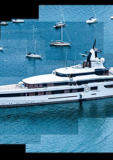 A joiner image of a luxury yacht
