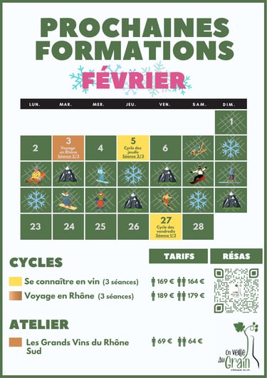 cours oenologie fevrier 2026 dégustation de vins lyon on veille au grain