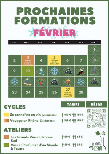 cours oenologie fevrier 2026 dégustation de vins lyon on veille au grain