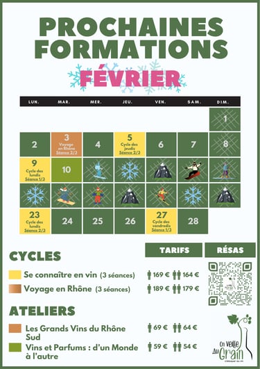 cours oenologie fevrier 2026 dégustation de vins lyon on veille au grain