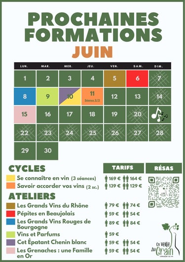 cours oenologie juin 2026 dégustation de vins lyon on veille au grain