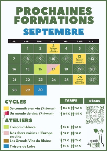 cours oenologie septembre 2026 dégustation de vins lyon on veille au grain