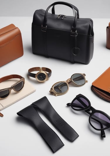 A fashion retail store display with large glass windows showcasing elegant mannequins dressed in upscale clothing. The store interior is brightly lit with a modern, luxurious ambiance. Two people walk past the store, one wearing a long dress and the other a headscarf.