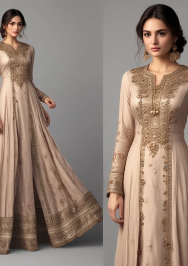 A model showcasing a beautiful party dress at an event.