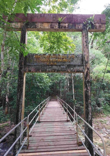 lampi waterfall hanging bridge khao lak thailand