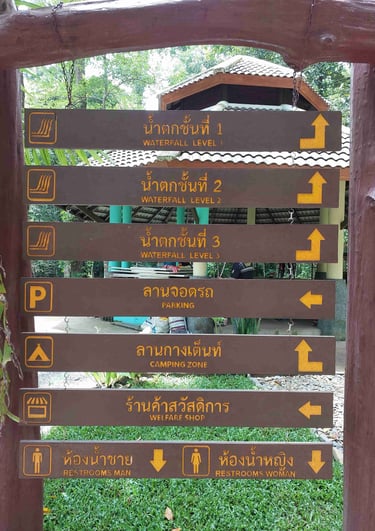 lampi waterfall khao lak information board