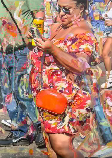 Big Orange - 24x36 Acrylic and pigment ink on cotton rag paper