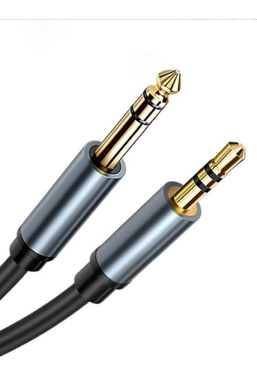 3.5mm Stereo Male to 6.35mm Stereo Male Cable