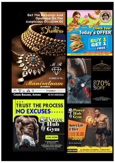 a collage of a variety of advertising materials