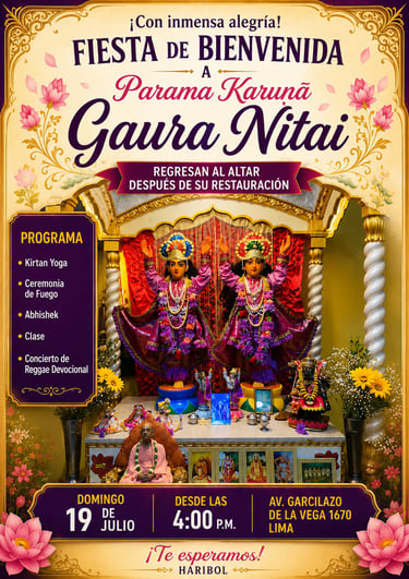 Festival de Bienvenida Sri Sri Gaura Nitai. Iskcon Lima