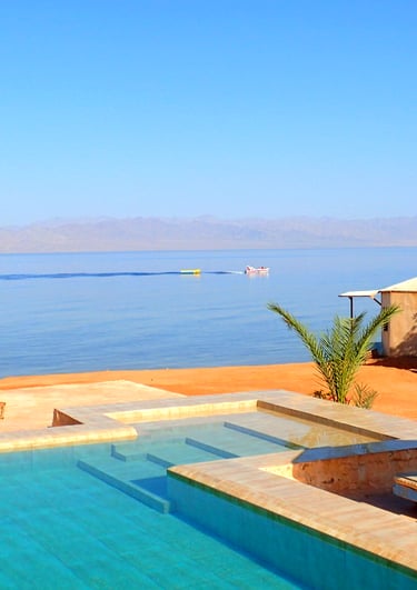 Boat passing by at the Red sea