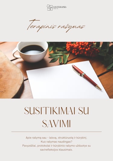 Terapinis rašymas - susitikimas su savimi, baltas popieriaus lapas su raškliu ir kavos puodeliu.