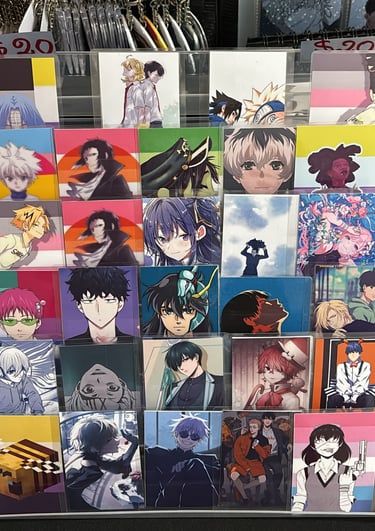 Tarjetas o photocards de personajes de anime