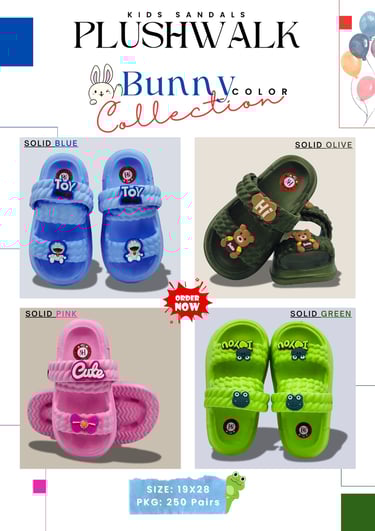 a bunch of children's sandals