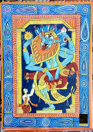 pattacjtra art of hindu god narsimha and demon hiranyakashipu