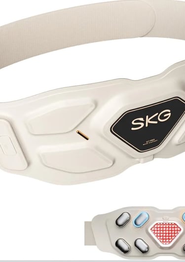 SKG lower back massager with heat and vibration therapy for lumbar relief.