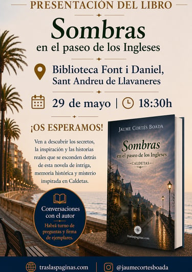 Biblioteca Llavaneres Sombras en el paseo de los Ingleses