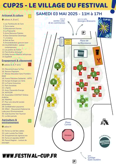 Plan du Village du festival CUP25