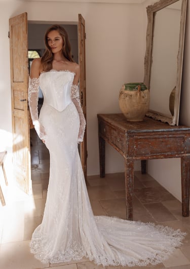 ROBE DE MARIÉE SIRÈNE EN DENTELLE 