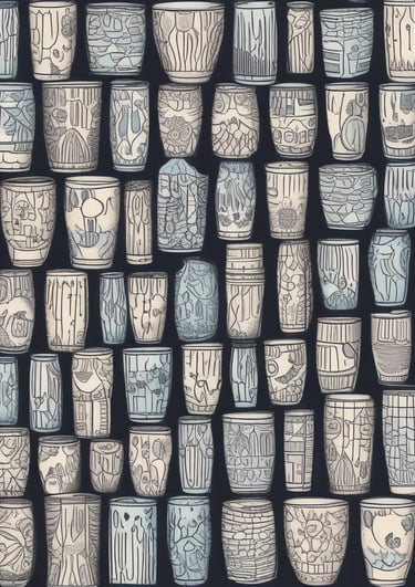 A stylish array of tumblers and mugs showcasing unique designs.