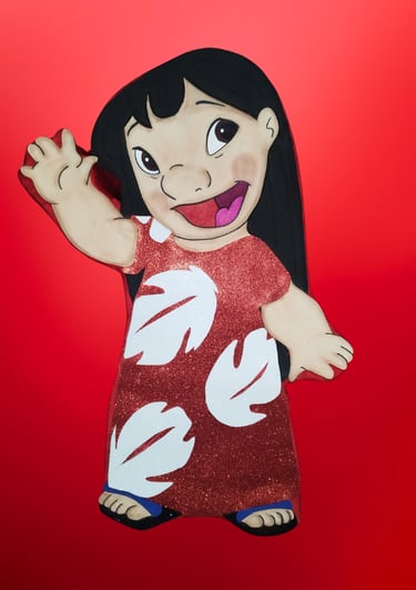 Personaje de Lilo, de Lilo y Stitch, pintado a mano.