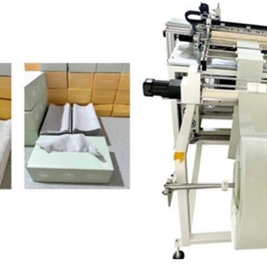 Hand towel cutting and folding machine