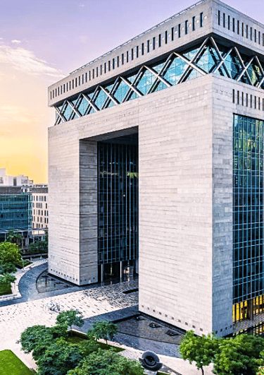 Dubai International Financial Centre (DIFC) represent finance industry.