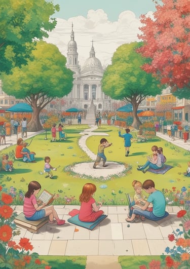 A person is holding a smartphone in their hands, navigating an online library or e-book application with blurred bookshelves in the background, giving a sense of depth and focus on the technology.