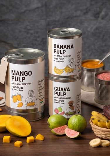 NATURAL, UNSEETENED FRUIT PULPS AND FRUIT PUREE