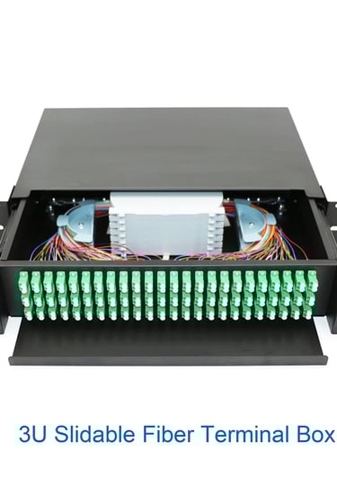 LC Type 2U Fiber Optical Patch Panel With Cold Rolled Steel Box
