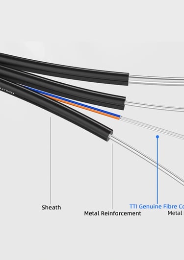   Outdoor Aerial GJYXCH Drop Single Mode 1 2 4 Core FTTH Fiber Drop Optic Cables