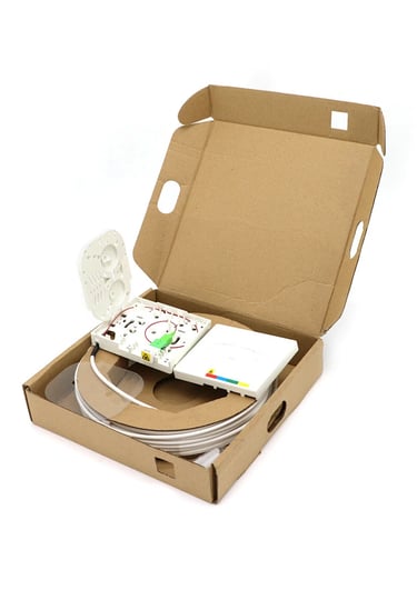 White FTTH Fiber Optic Patchcord With OTO Terminal Box