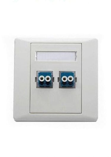 2 Port Duplex LC Fiber Optic Faceplate/ Wall Plate