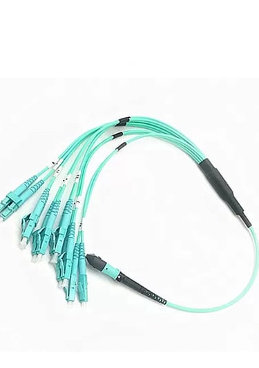 12 Cores Fiber Optic Patch Cables , MPO Multimode Patch Cable With LC Connector