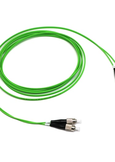 Fiber Optic TTIFiber FC - FC Fiber Optic Patch Cord GPatch Cord Green Jacket Multimode DX Duplex OM5