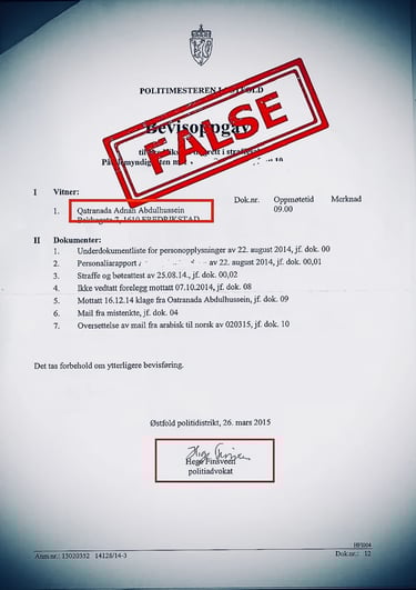 Salah Hassan al Saadi, Zainab Abdulkarim,Irak,Oslo,Falsk kunstutstilling,Oslo politi,Hege Finsveen
