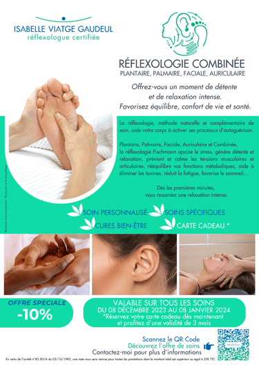 Offre 10% sur l'ensemble des soins du 08/12/23 au 08/01/24