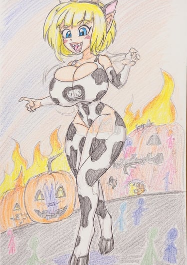 Lobella Otkan-Gaoh as depicted by one of the children present at the "Davenport Cow Lady Attack" of 1986