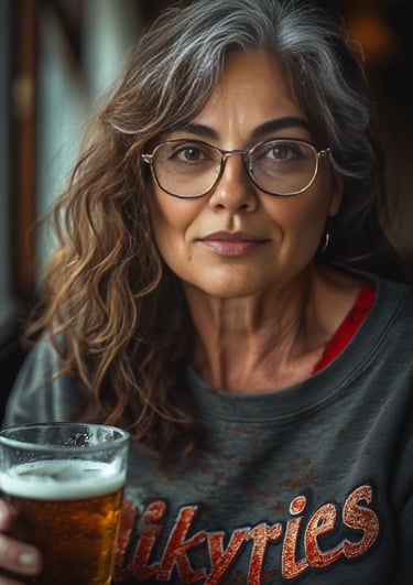 Celeste Kolcheck seen in 2040 in a San Francisco sports bar.