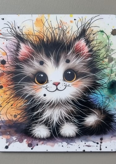 Various cards with cat images
