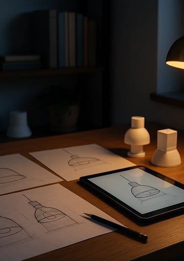 Lighting designer in a cozy workspace