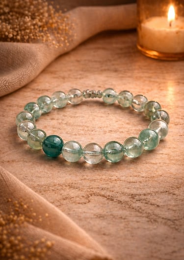 green fluorite bracelet natural stone for clarity focus emotional balance and mental reset