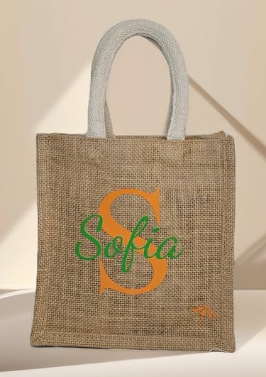 Borsa in juta piccola personalizzata