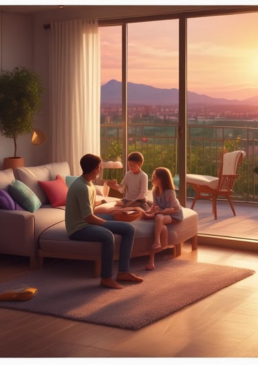 A serene view of eldeco 7 peaks residences at sunset, highlighting the lush landscaped gardens and modern architecture.