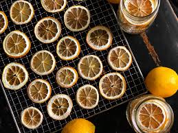 Lemon slices being dehydrated